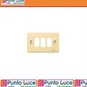 Legrand 65222 - PLACCA AVORIO 3 MODULI